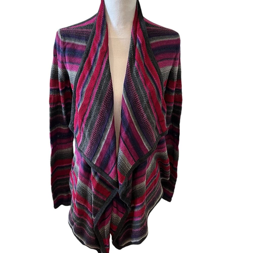 Ralph Lauren LRL Striped Asymmetrical Hem Cardigan Sweater S